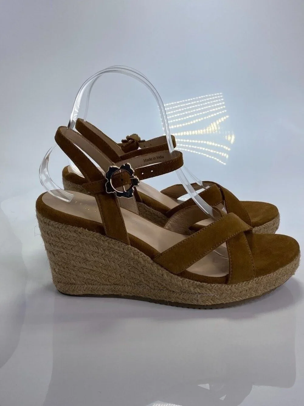 Ted Baker Women's Brown Suede Strap Taymii Espadrille Wedge Sz 9